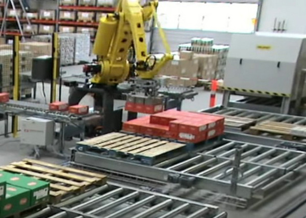 High Speed Robotic Palletizing System / Stacking Machine With Edit and Remote Diagnosis